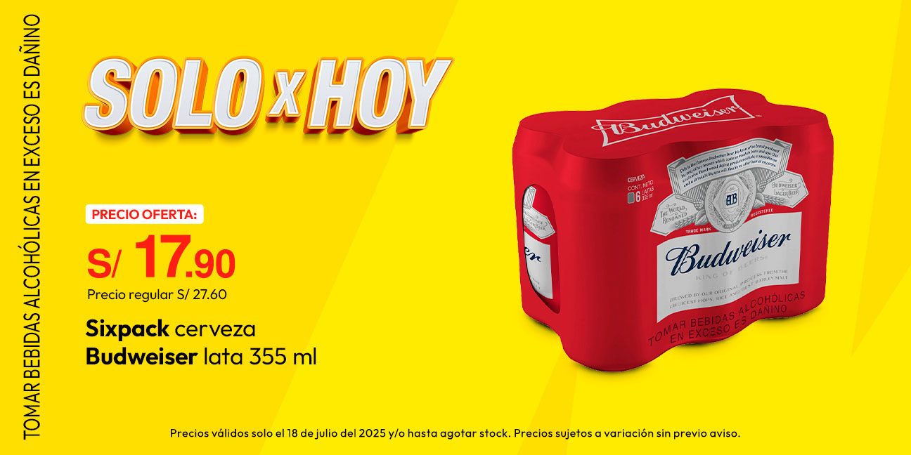 Sixpack Cerveza Budweiser Lata 355ml