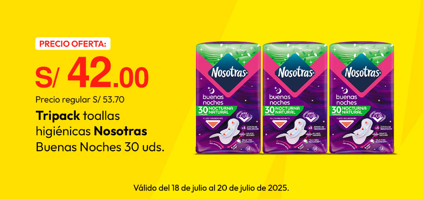 Tripack Toallas Higiénicas Nosotras Buenas Noches 30un