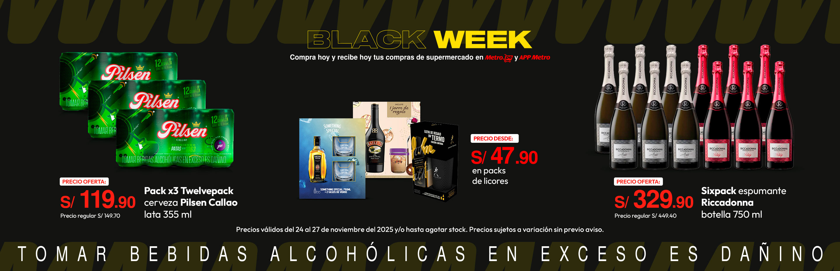 Pack x3 Twelvepack Cerveza Pilsen Callao Lata 355ml