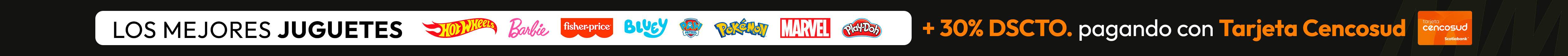Los mejores juguetes + 30% de Desct. Con TC
