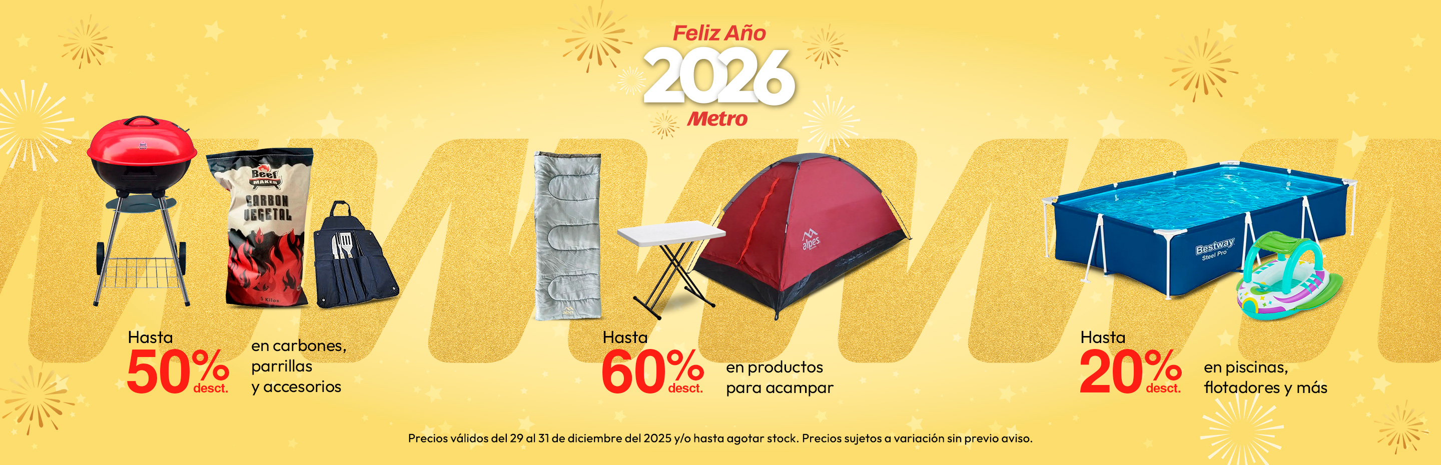 Hasta 50% de Desct. en Carbones, Parrillas y accesorios